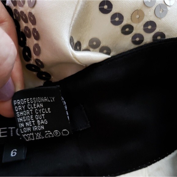 RARE! Etcetera Silk/Wool Sequined Fully Lined Pleated Skirt - Picture 8 of 8